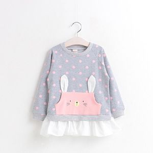 Vendita calda ultimo Design punteggiato di alta qualità felpa tascabile senza cappuccio per <span class=keywords><strong>bambina</strong></span> - Product Image 2