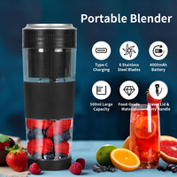 Nouveauté : Blender portable pour smoothies, 500 ml, rechargeable par USB-C, broyeur de glace et shaker pour la salle de sport, le bureau et les voyages