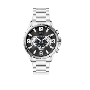 Montre Horizon avec bracelet en métal, mouvement à quartz, design structuré audacieux, idéale pour un usage quotidien, professionnel et festif. - Product Image 1