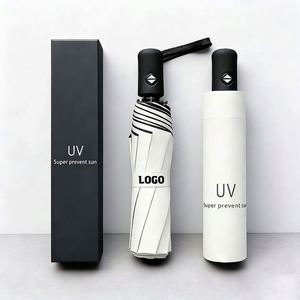 Paraguas Promocionales Baratos al por Mayor, de 3 Pliegues, Impermeables, de Alta Calidad, Material Pongee, con Logotipo Personalizado - Product Image 1