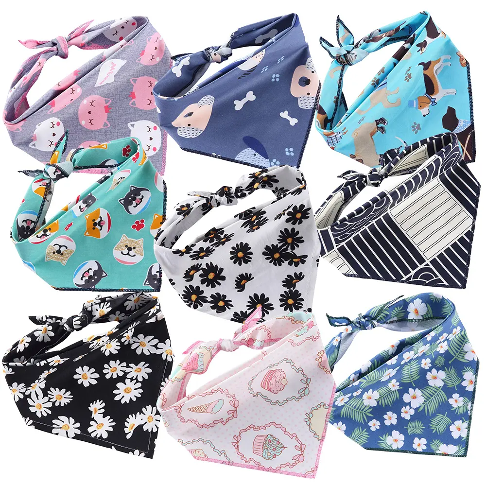 Bandana de estilo Reversible para perros, Bandana pequeña para mascotas, bufanda triangular, Baberos suaves y lavables, accesorios ajustables para mascotas