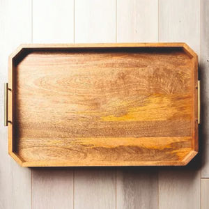 Juego Premium de 2 Bandejas Clásicas de Ratán con Asas de Latón y Acabado de Grano Natural para Escritorio y Sala de Estar - Product Image 3