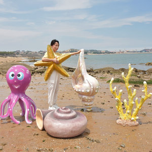 Eventos Alquiler Resina Animales del océano Tema Artesanía <span class=keywords><strong>Gigante</strong></span> Fibra <span class=keywords><strong>de</strong></span> vidrio Coral Algas marinas Concha Pescado Escultura para la playa - Product Image 3
