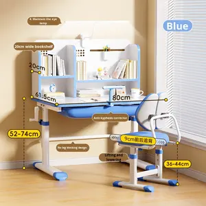 Escritorio y Silla de Estudio Modernos y Sencillos para Estudiantes de Primaria, Altura Ajustable, Material de Lámina - Product Image 3