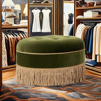 Style moderne américain Tassel Retro Pouf léger luxe tissu canapé tabouret ensemble siège créatif pour salon appartement hôtel villa