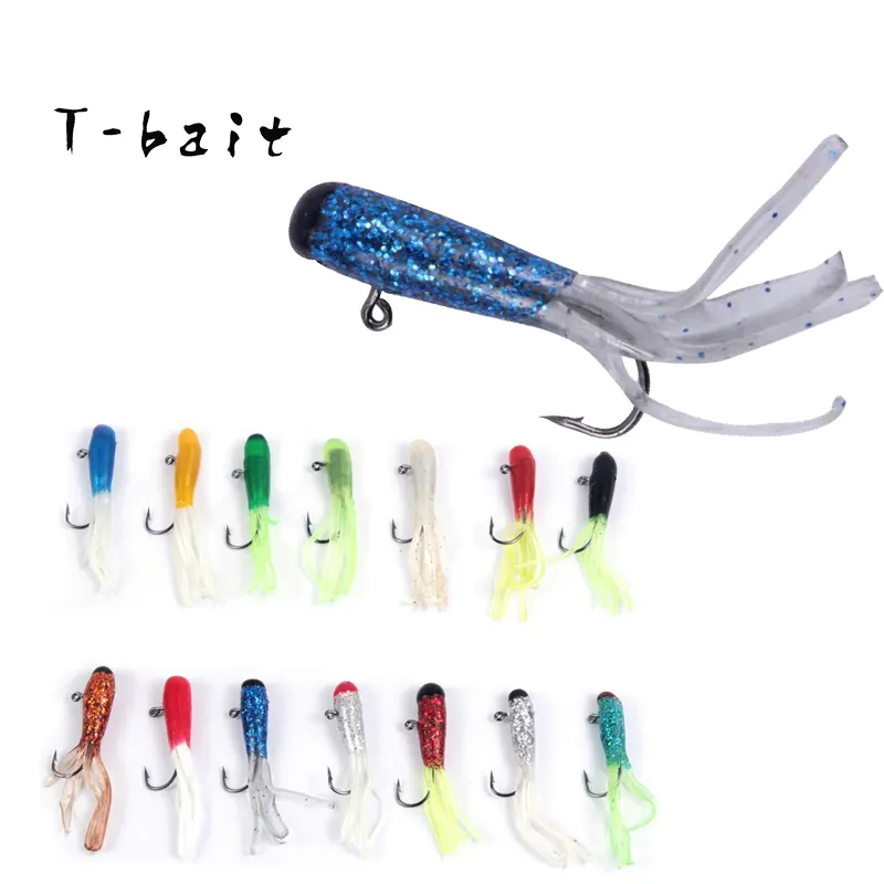 T-Bait Wholesale Sea Tubular Maggot Soft Fishing Lure 5cm/0.1g Artificial Soft Lure Bionic Soft Bait Jellyfish Bait Worm