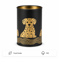 Emballage en tube de papier kraft personnalisé OEM avec logo pour friandises pour chiens, boîte cadeau cylindrique recyclable
