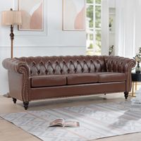 Canapé en cuir PU moderne et minimaliste Runwood, design au sol, pour salons, adapté aux petits et grands espaces