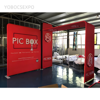 Stand d'exposition pliable portable 10x10 pieds avec structure en aluminium légère et tissu tendu par sublimation pour salons professionnels
