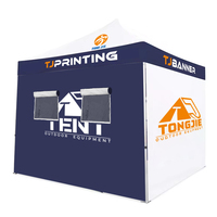 Carpa Personalizada para Ferias Comerciales 3x3, Impermeable y Resistente al Viento, Carpa Plegable de Aluminio con Ventanas y Puertas
