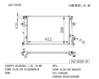 Radiateur en aluminium de haute qualité Winsee Autopartes 25310-F2000 pour HYUNDAI ELANTRA 1.5L 2016-MT, état neuf