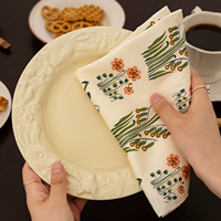 Set de table rétro en coton imprimé floral, lavable, double face, pour la vente en gros et la décoration intérieure