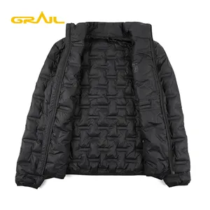 New Arrival Seamless Welded Thermoball Packable Men Grey Duck Down Jacket