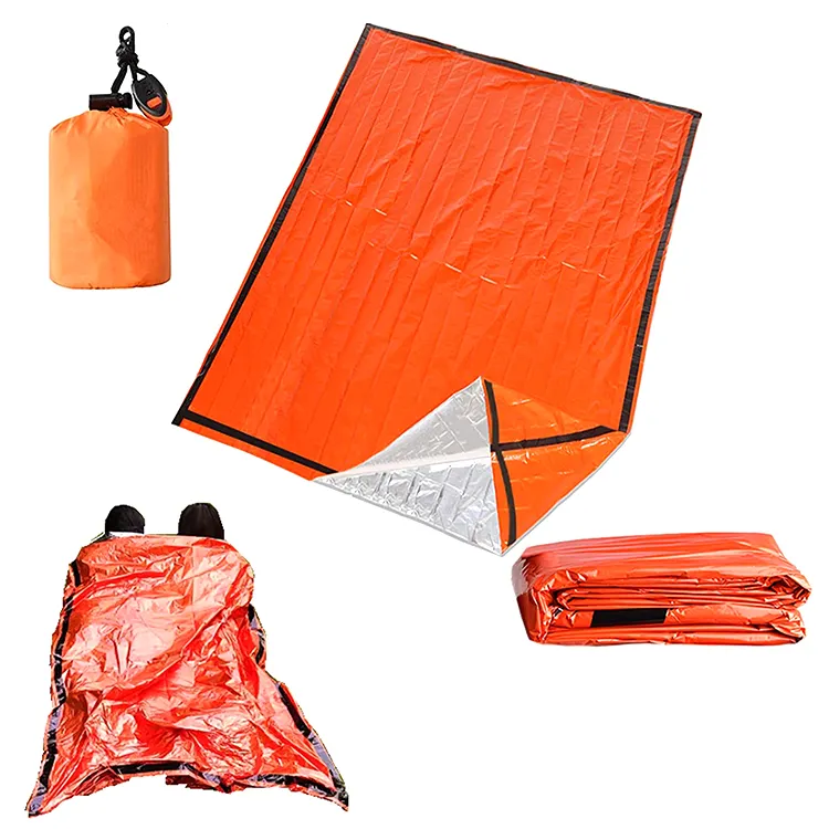 緊急寝袋超軽量防水緊急シェルターサバイバルキットアウトドアキャンプハイキング