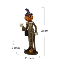 Décoration d'Halloween personnalisée Produit en usine Citrouille Lanterne Figurines Résine Cadeau Anime Figure Animal Statue Nain de Jardin