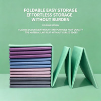Tapis de yoga pliable en TPE couleur unie, large, épais, antidérapant, inodore, pour la sieste au bureau ou la pause déjeuner des étudiants