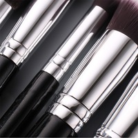 Pinceaux de maquillage synthétiques vegan de haute qualité, 15 pièces, style éventail, manche en bois, virole en cuivre, personnalisés, pour les yeux, le fond de teint