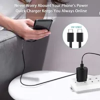 Chargeur rapide 25W Prise US/EU PD 3.0 Adaptateur mural de charge super rapide pour S24 S23 FE A55 A54 A53