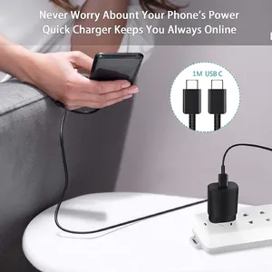 Chargeur rapide 25W Prise US/EU PD 3.0 Adaptateur mural de charge super rapide pour S24 S23 FE A55 A54 <span class=keywords><strong>A53</strong></span> - Product Image 6