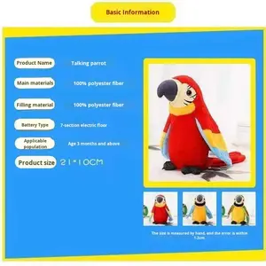 Knuffels Record Pratende Papegaaien Simuleren Kinderjongens En Meisjes Elektrisch Speelgoed Pratende Geschenkmodellen Kindercadeaus - Product Image 4