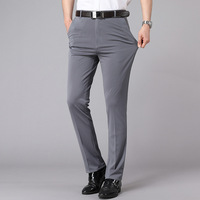 Pantalon de Costume et Décontracté pour Homme, Léger, Très Élastique et Extensible, Coupe Droite Ajustée, Couleur Unie pour Bureau Formel