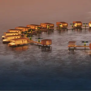 Floating village prefab house floating villa floating home tinny home sea house water villa modern river lake sea