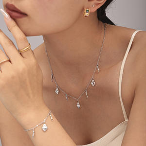 Sıcak Moda Trendi Çift Katmanlı Lüks 18 Ayar Altın Kaplama Paslanmaz Çelik Bileklik Kolyeler Düğün Yıldönümü Nişan İçin - Product Image 3