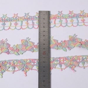 ลูกไม้<span class=keywords><strong>ป</strong></span>ักลายละลายน้ำได้ ขนาด 1.8-4 ซม. ลายรุ้งไล่สี ลายดาว ผีเสื้อ เปลือกหอย สำหรับตกแต่งเสื้อผ้า - Product Image 2