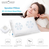 Oreiller musical intelligent pour le sommeil, contrôle par application, mousse à mémoire de forme, soutien du cou, 2 haut-parleurs haute fidélité 2W, écoute sans fil