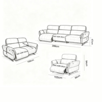 Sofá Reclinable Extensible de Gran Tamaño, Muebles para Sala de Estar, Sofá Seccional Europeo Moderno, Juego de Sofás Reclinables Eléctricos