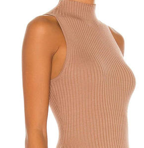 Maglione di Lusso <span class=keywords><strong>Senza</strong></span> <span class=keywords><strong>Maniche</strong></span> a Collo Alto Comodo e Aderente 100% Cashmere per Donna - Product Image 5