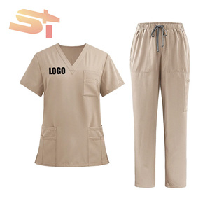 SIKE alta qualità chirurgico Scrub <span class=keywords><strong>uniforme</strong></span> elegante alla moda Medical Top traspirante Denim ospedale infermieristico - Product Image 3