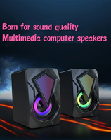 Speaker X2 kabel Usb, untuk komputer Audio Multimedia pencahayaan warna-warni Rgb Desktop Game Audio