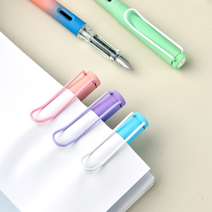 Bộ bút máy nhung màu sắc chuyển sắc sang trọng, đầu thép không gỉ 0.38mm, ngòi vàng, mực xanh đen, thân nhựa, dành cho học sinh - Product Image 5