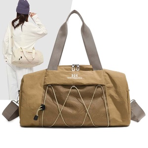 Bolsa Deportiva Oxford Unisex, Gran Capacidad, Cierre de Cremallera, Resistente al Agua, Forro de Malla, Bolsa de Viaje para Gimnasio, Marrón, Correa Ajustable - Product Image 5