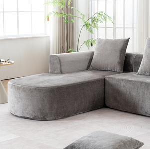 Modular Sectional Sofa U-Shape <b>Convertible</b> Chaise Modern Sleeper Couch with Memory Foam Deep Seat Wood Legs No Assembly Required - Product Image 5