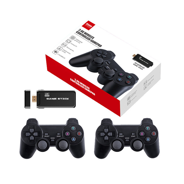 Game Stick 4K Game Console Two 2.4G Wireless Gamepads HDM Output with 3000+ Classic Games Retro for TV/ PC