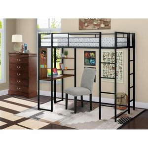 Meida Customizable Modern Metal <strong>Loft</strong> <strong>Bed</strong> <strong>Desk</strong> Storage Adjustable Height 1 Year Warranty Fabric Upholstery Non-Foldable Bedroom - Product Image 6