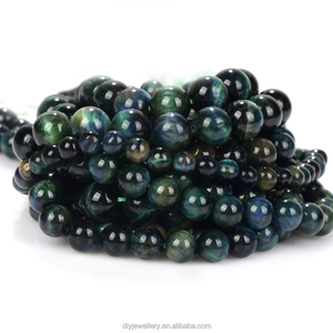 AsVrai U 6-10mm perline di pietra naturale blu verde occhio di <span class=keywords><strong>tigre</strong></span> rotondo distanziatore perline per la creazione di gioielli fai da te braccialetto fatto a mano - Product Image 5