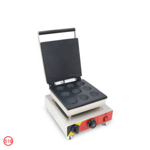 <span class=keywords><strong>Gaufrier</strong></span> <span class=keywords><strong>professionnel</strong></span> en acier inoxydable pour usage commercial, 6 plaques circulaires, chauffage double face, revêtement antiadhésif - Product Image 5