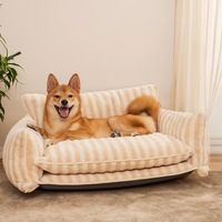 Anti-Katzen-Kratz-Winter-Bestseller: Weiches, abnehmbares, waschbares Katzennest, kreatives gestreiftes Lammfell-Haustier-Sofa & Hundebett