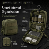 Pochette MOLLE EDC en tissu Oxford, sac utilitaire vert pour outils d'extérieur, usage domestique et automobile, étanche, rangement pour boussole et lampe torche