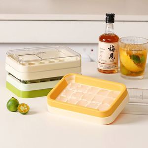 Bac à glaçons portable pour cuisine, en silicone de qualité alimentaire, grande capacité, congélation rapide, démoulage facile avec couvercle, marque Jin Li - Product Image 1