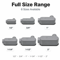Boîtier de conduit en aluminium de type LL LR de 3/4 pouce avec joint de couvercle, combo rigide EMT, norme NEMA FB1 pour emplacement humide, conforme à la norme NEC pour les applications homologuées