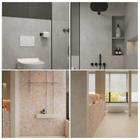 Carrelage de chambre 600x1200mm en porcelaine pleine masse, aspect terrazzo velours doré, veinage marbre à grosses particules, finition mate, antidérapant et résistant à l'usure