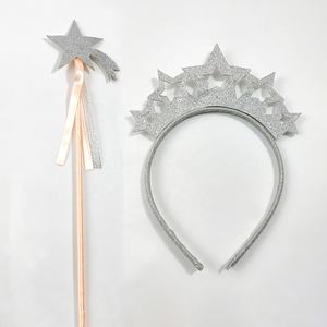 Nuevo Conjunto de Diadema con Lentejuelas y Varita de Hada para Niñas, 2 Piezas, Tocado Brillante para Ramadán y Fiestas de Graduación - Product Image 1