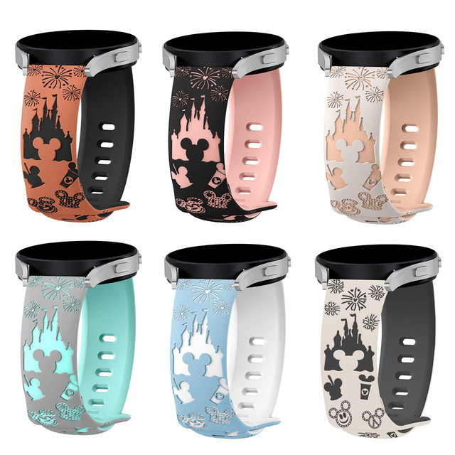 HMJ Dual Color Laser Engraved Two Tone Silicone Dual Layer Universal 22mm 20mm Watch Strap for samsung galaxy Watch ultra Strap