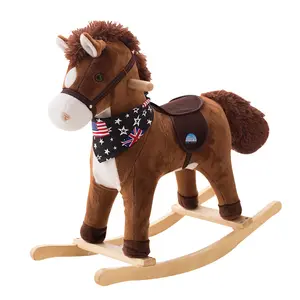 Unicorno peluche passeggino cavallo a dondolo con musica animale sedia per interni per bambini bambino regalo di compleanno bambino in legno cavallo giro sul giocattolo