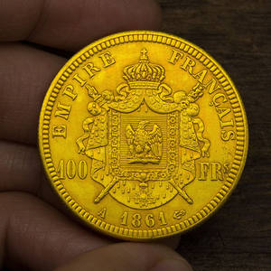 Pièce de collection la plus vendue : Pièce de monnaie en or de 100 francs, article commémoratif de 1861 de <span class=keywords><strong>Napoléon</strong></span> III de France - Product Image 2