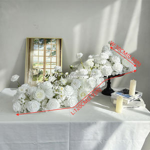 DKB - Camino de Mesa Decorativo para Bodas, Hecho a Mano, Multicolor, con Rosas Artificiales de Seda, Centro de Mesa, Camino de Pasillo - Product Image 2